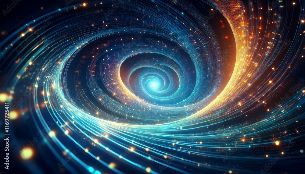 a vibrant spiral of glowing particles represents a journey into a digital realm illustrating the limitless possibilities of technology and imagination a vibrant spiral of glowing particles represents a journey into a digital realm illustrating the limitless possibilities of technology and imagination