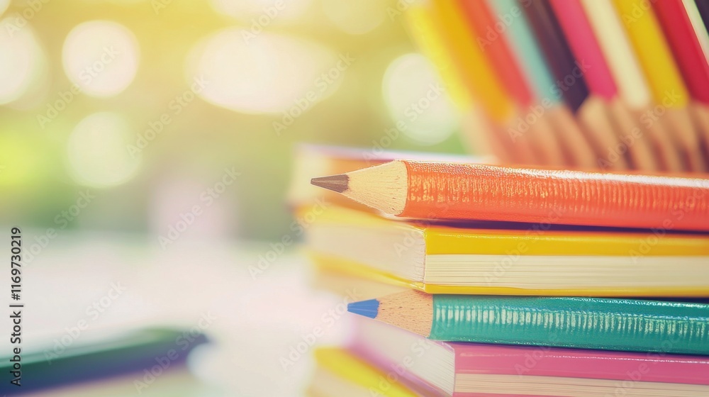 Study Space with Colorful Educational Tools Study Space with Colorful Educational Tools