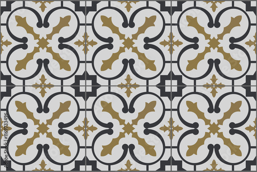 Ceramic Tiles. Hydraulic spanish ceramic design. Eps vector illustration.