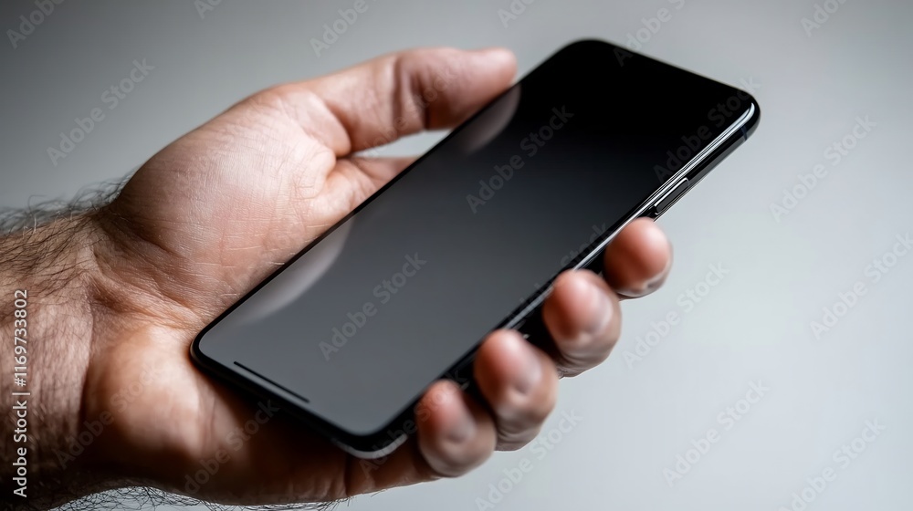 Hand Holding Smartphone: Modern Technology Close-up Hand Holding Smartphone: Modern Technology Close-up