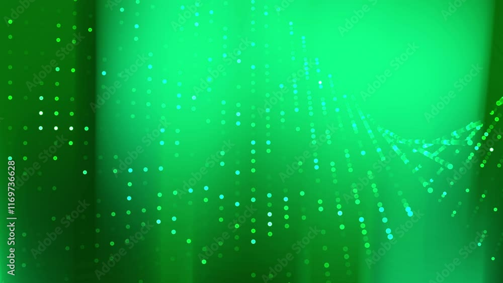 Futuristic Green Dotted Grid Abstract Animation is perfect for sci-fi intros, tech presentations, digital ads, motion graphics, futuristic promos, and high-tech visual effects