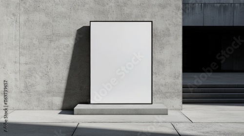 Blank placard mokup on wall