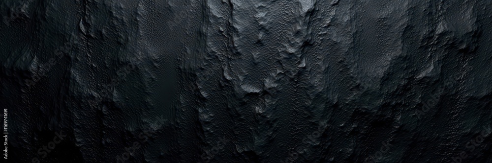 Fototapeta premium Deep black foil, subtle highlights, rough texture, foil, texture, modern