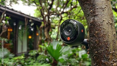 Wallpaper Mural Nest Cam Outdoor Security Camera on Tree in Lush Garden Torontodigital.ca