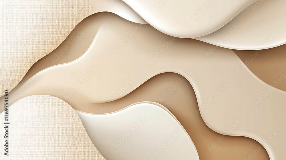 Obraz premium Abstract Beige and Cream Wave Design Background