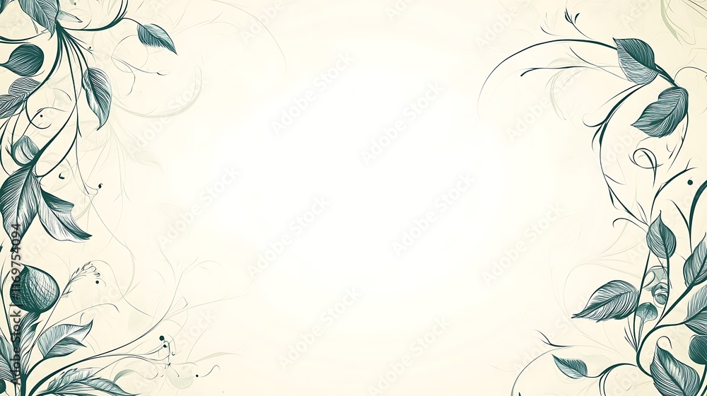 Elegant Teal Floral Frame Design Background Elegant Teal Floral Frame Design Background