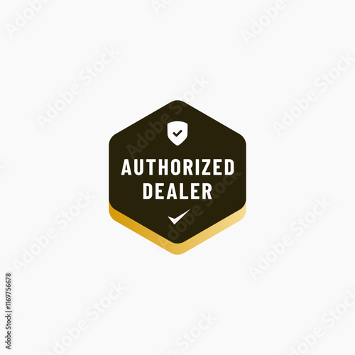 Authorized dealer label design element vector. Best Authorized dealer label for service design element. Authorized dealer sign vector for reliable service design.