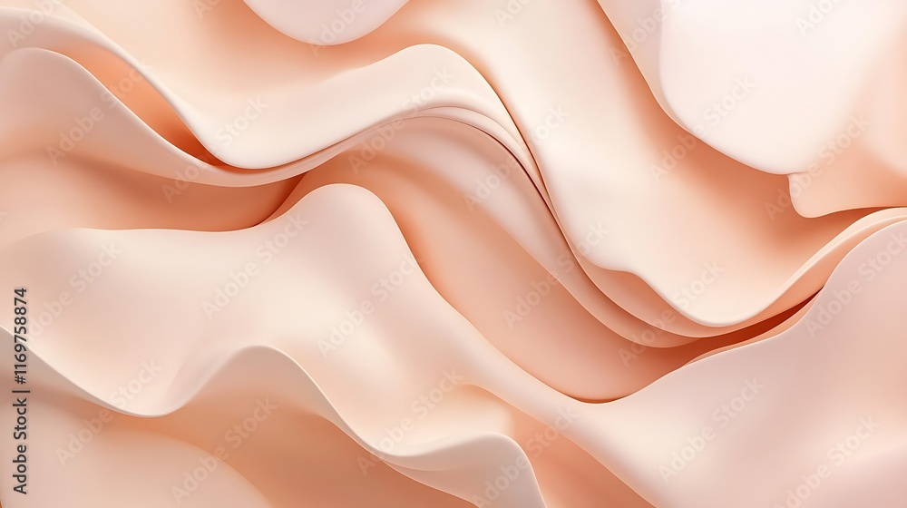 Abstract Peach Colored Wavy Fluid Design Abstract Peach Colored Wavy Fluid Design