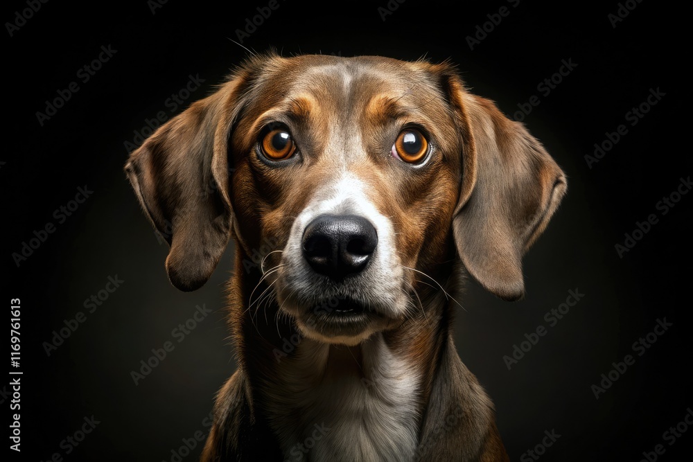 Astonished dog, nighttime glow. AI-generated PNG image, perfect for dark pet projects. Astonished dog, nighttime glow. AI-generated PNG image, perfect for dark pet projects.