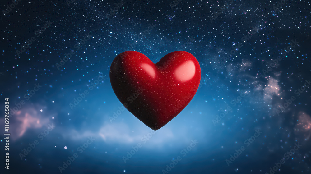 heart gently floating in vast cosmic space heart gently floating in vast cosmic space