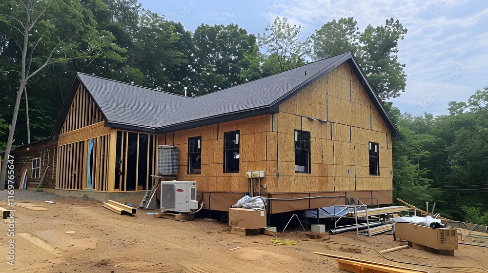 Installed a new air conditioning system for a home Installed a new air conditioning system for a home