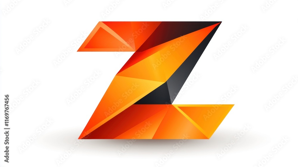 Abstract Polygonal Letter Z Design: A Vibrant Orange and Black Geometric Letter Z, Ideal for Branding and Logos Abstract Polygonal Letter Z Design: A Vibrant Orange and Black Geometric Letter Z, Ideal for Branding and Logos