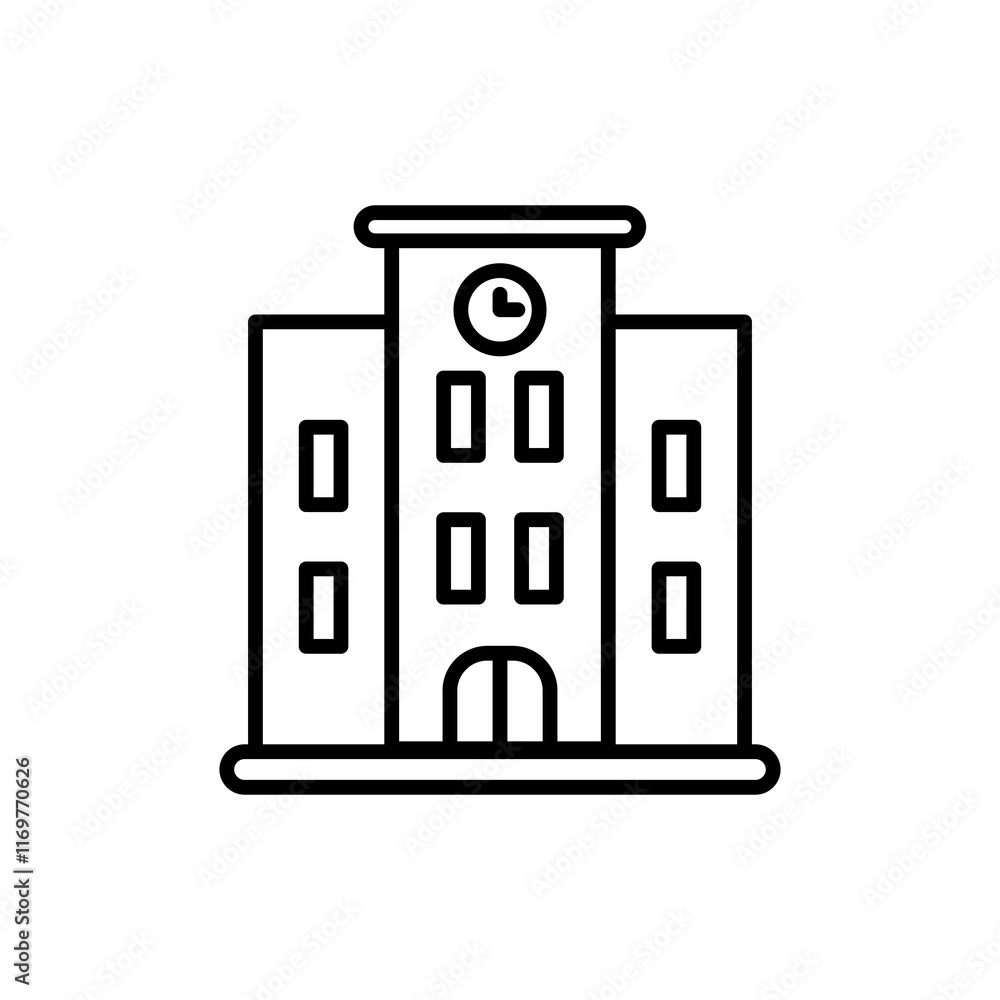 icon university,design of a clock towered school building suitable for educational posters, book covers, and architectural design projects. Perfect for graphics. icon university,design of a clock towered school building suitable for educational posters, book covers, and architectural design projects. Perfect for graphics.