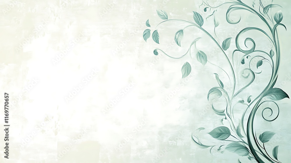 Elegant Teal Floral Design on a Textured Background Elegant Teal Floral Design on a Textured Background