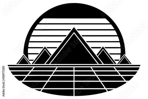 pyramids of giza on vector art illustration
