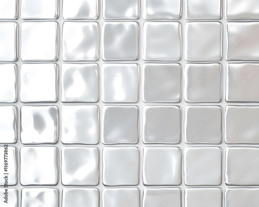 Fototapeta premium Array of Square Silver Tiles