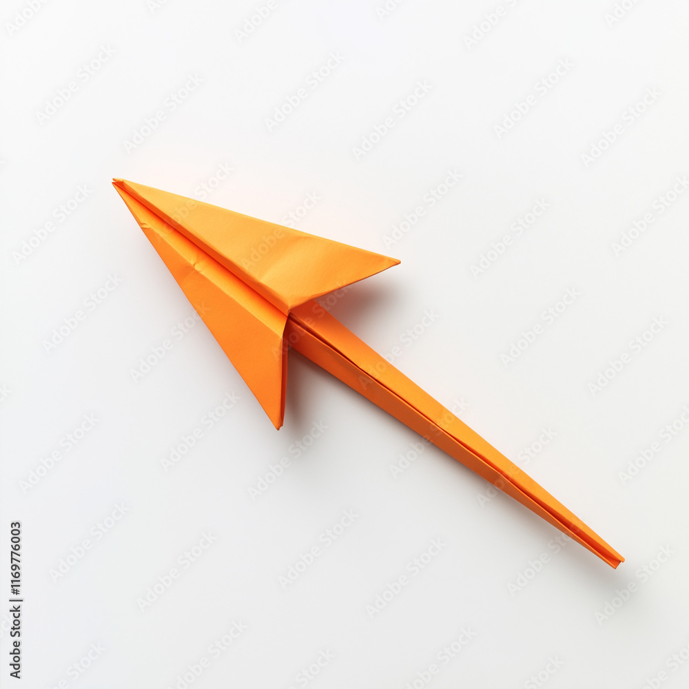 orange paper arrow isolated on white orange paper arrow isolated on white