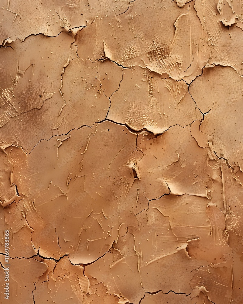 Naklejka premium Cracked Light Brown Surface Texture