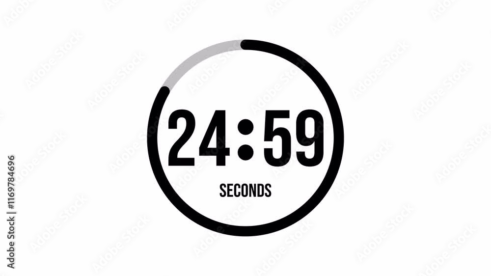 30 Second Timer Countdown Animation. 4k video 30 Second Timer Countdown Animation. 4k video