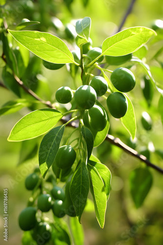 Wallpaper Mural Vivid and Detailed View of Gnetum Plant, its Leaves and Stem, Signifying Gnetum in Non-Fruit Bearing Season Torontodigital.ca
