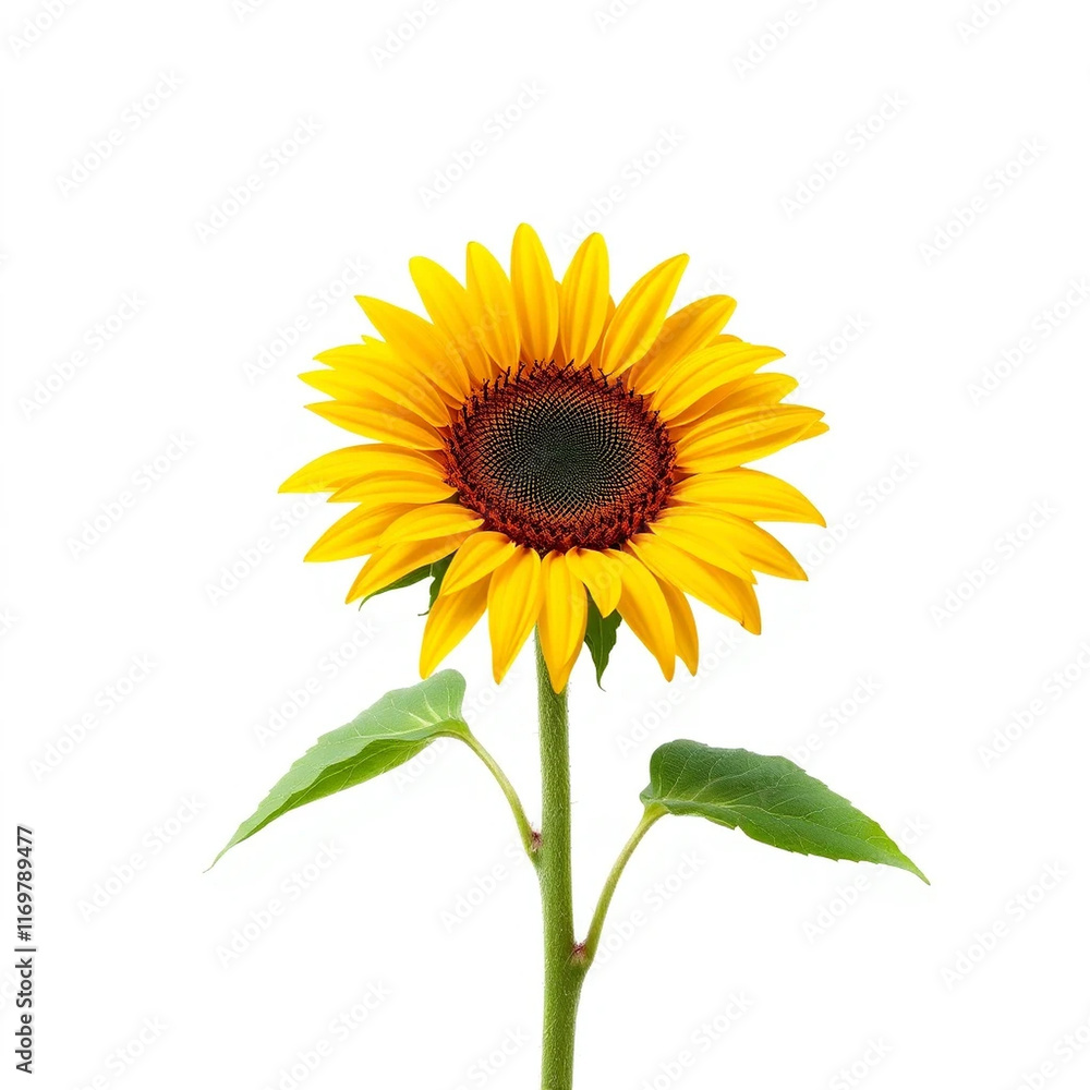 Naklejka premium Beautiful sunflower, with isolated on white background 