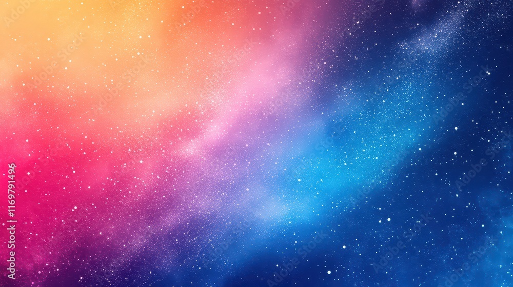 Fototapeta premium Grainy gradient background featuring a blend of purple, orange, and pink, creating a vibrant abstract design.