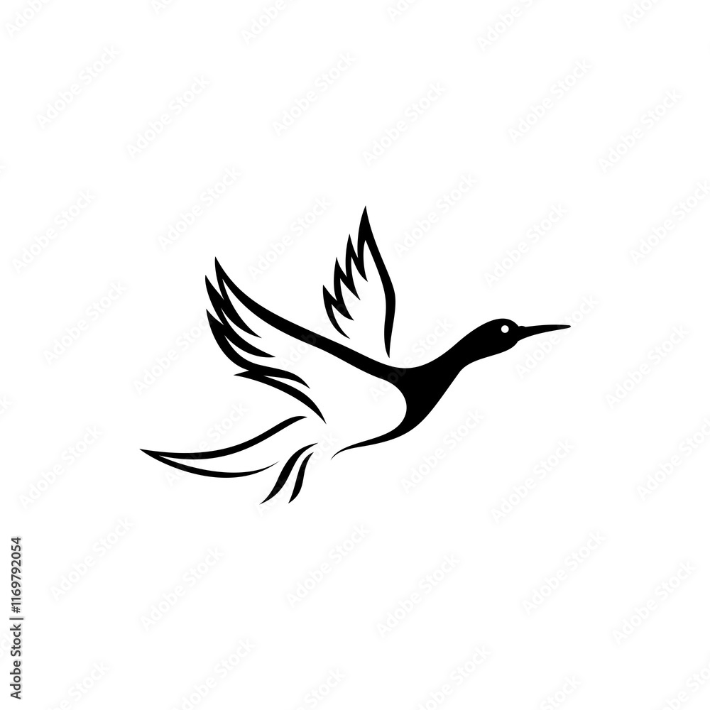 Obraz premium black and white bird