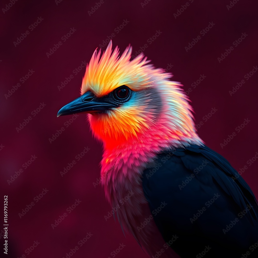 Obraz premium mythical bird, Phoenix, Abstract painting, 8K quality, bird, beak, animal, nature, wildlife, wild, white, feather, feathers, puffin, yellow, red, wings, cockatiel, isolated, beautiful, black, chicken,