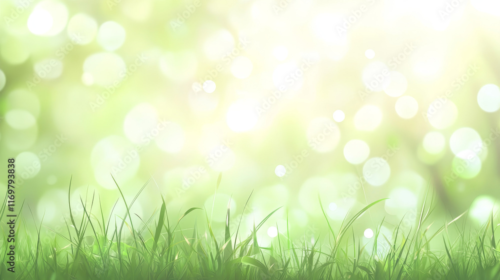 Obraz premium Gentle Light and Bokeh Over Vibrant Green Grass