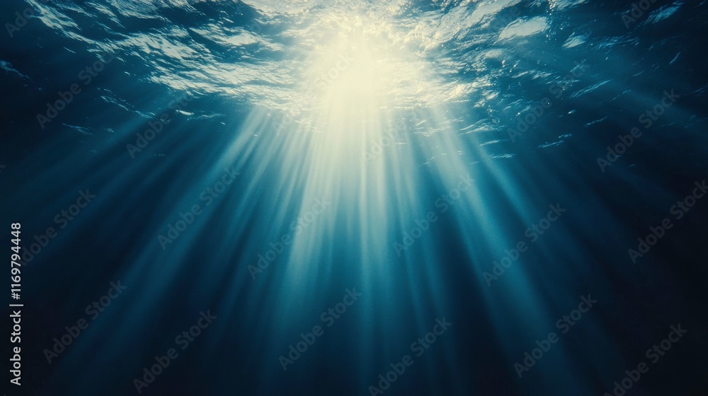 Fototapeta premium Serene Deep Sea with Soft Ambient Light Effects
