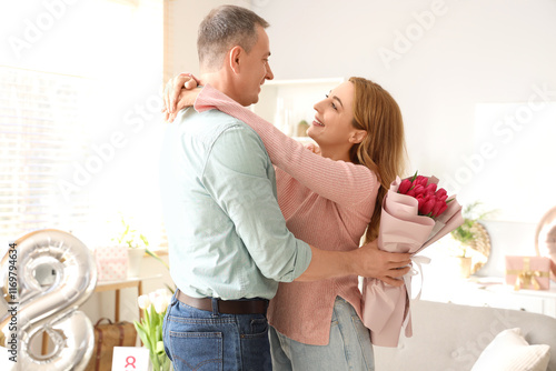 Middle-aged couple with bou...