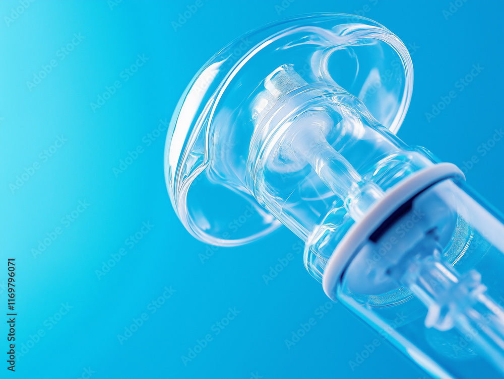 Nebulizer Set on a Cerulean Blue Background for Respiratory Treatment Nebulizer Set on a Cerulean Blue Background for Respiratory Treatment
