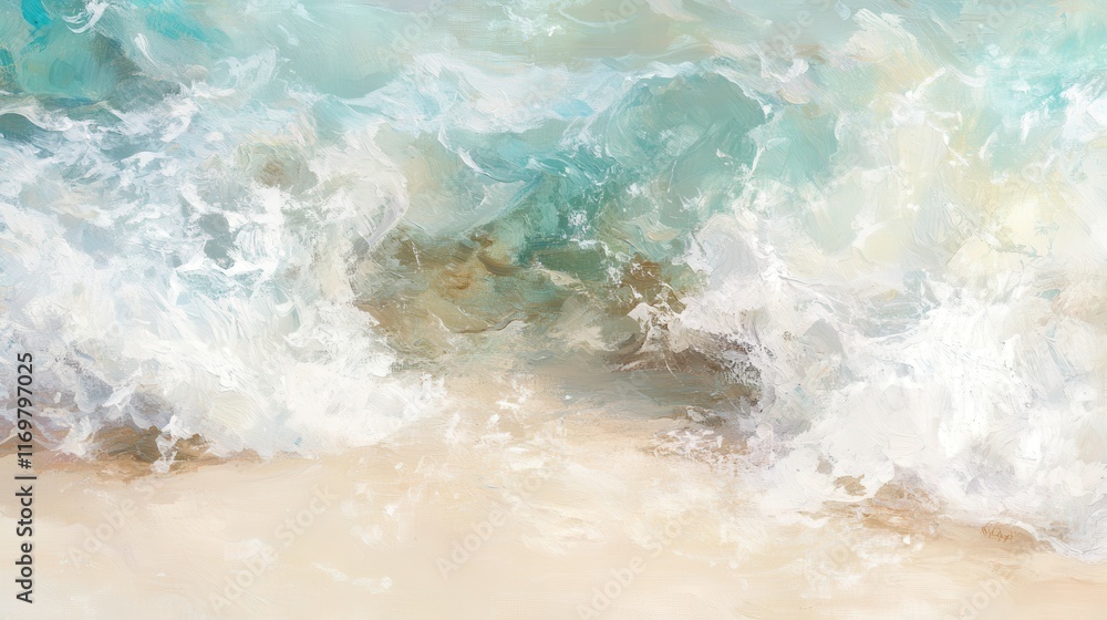 Shimmering Waters with Artistic Touch by Sandy Beach Shimmering Waters with Artistic Touch by Sandy Beach