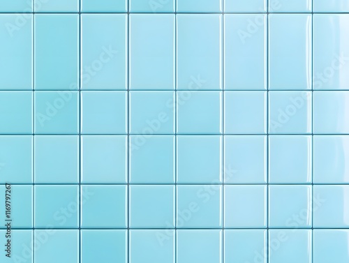 Wallpaper Mural Grid of Light Blue Glossy Square Tiles Torontodigital.ca