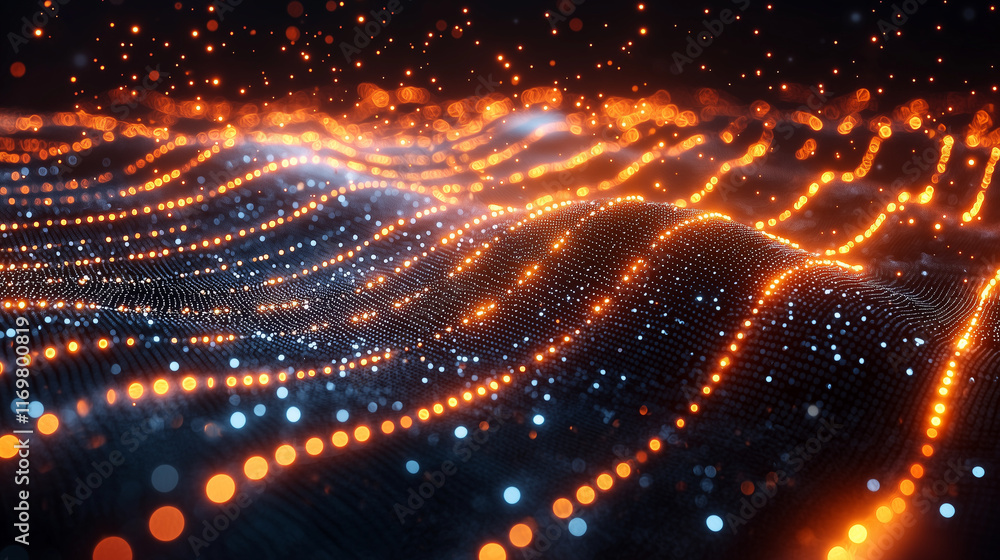 An abstract digital representation of a neural network An abstract digital representation of a neural network