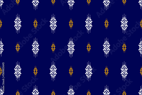 Geometric ethnic oriental seamless pattern traditional Design for background,carpet,wallpaper.clothing,wrapping,Batik fabric,Vector illustration.embroidery style - Sadu, sadou, sadow or sado