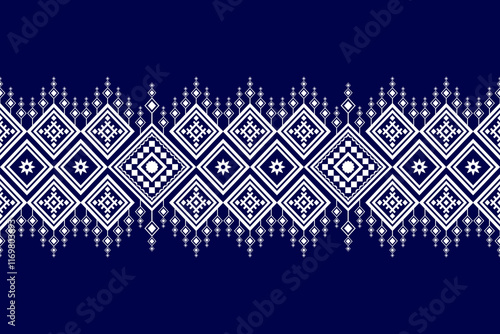 Wallpaper Mural Geometric ethnic oriental seamless pattern traditional Design for background,carpet,wallpaper.clothing,wrapping,Batik fabric,Vector illustration.embroidery style - Sadu, sadou, sadow or sado Torontodigital.ca