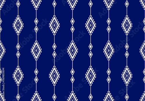 Geometric ethnic oriental seamless pattern traditional Design for background,carpet,wallpaper.clothing,wrapping,Batik fabric,Vector illustration.embroidery style - Sadu, sadou, sadow or sado