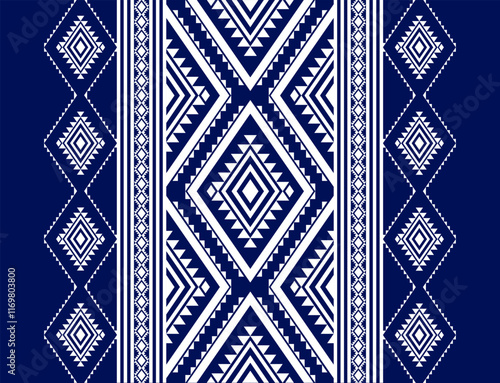 Geometric ethnic oriental seamless pattern traditional Design for background,carpet,wallpaper.clothing,wrapping,Batik fabric,Vector illustration.embroidery style - Sadu, sadou, sadow or sado