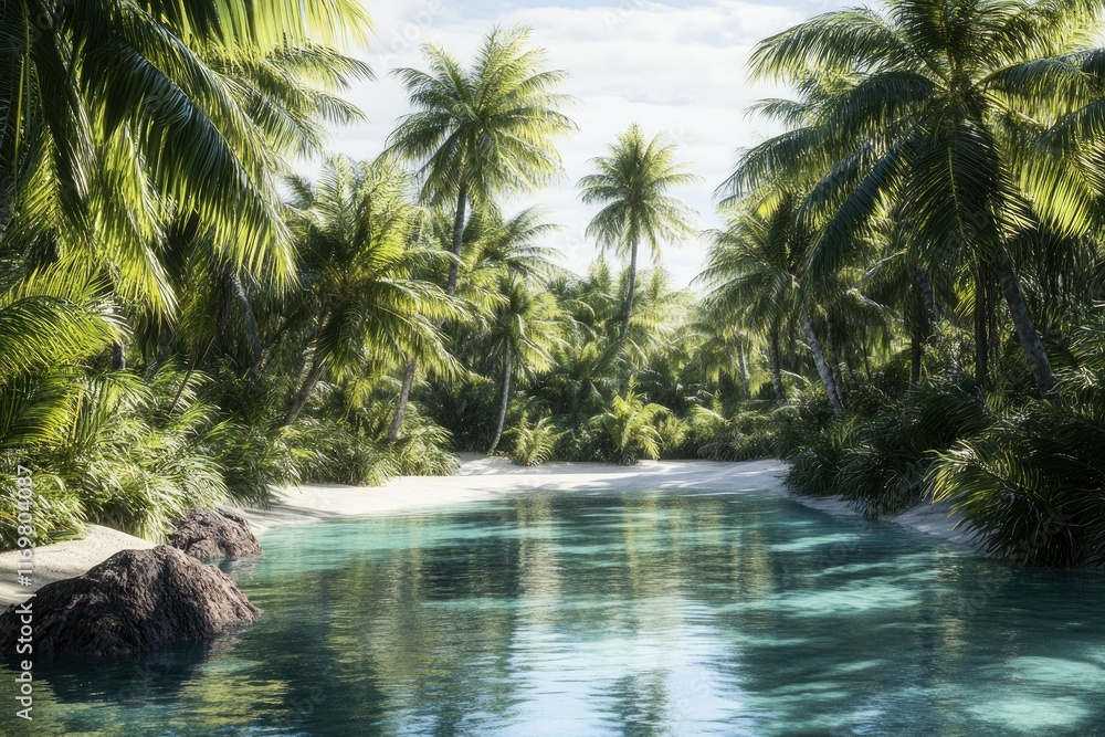 Tropical beach with palm trees and turquoise water in the Maldives, winner of the Gemini Crater. high-resolution stock photo, sharp focus, highly detailed, hyper-realistic, super detailed. Tropical beach with palm trees and turquoise water in the Maldives, winner of the Gemini Crater. high-resolution stock photo, sharp focus, highly detailed, hyper-realistic, super detailed.