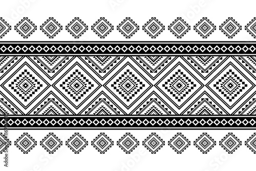 Geometric ethnic oriental seamless pattern traditional Design for background,carpet,wallpaper.clothing,wrapping,Batik fabric,Vector illustration.embroidery style - Sadu, sadou, sadow or sado