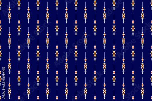 Geometric ethnic oriental seamless pattern traditional Design for background,carpet,wallpaper.clothing,wrapping,Batik fabric,Vector illustration.embroidery style - Sadu, sadou, sadow or sado