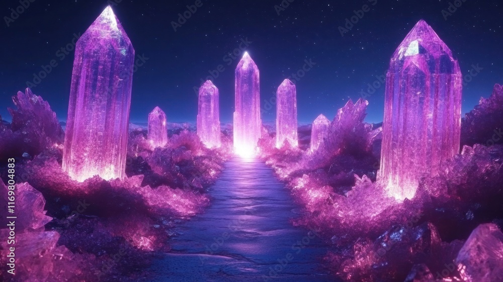 Mesmerizing crystal castle landscape bathed in a dreamlike glow under a starry night sky with the shimmering reflection of the enchanted towers and gems mirrored in the tranquil waters A captivating Mesmerizing crystal castle landscape bathed in a dreamlike glow under a starry night sky with the shimmering reflection of the enchanted towers and gems mirrored in the tranquil waters A captivating