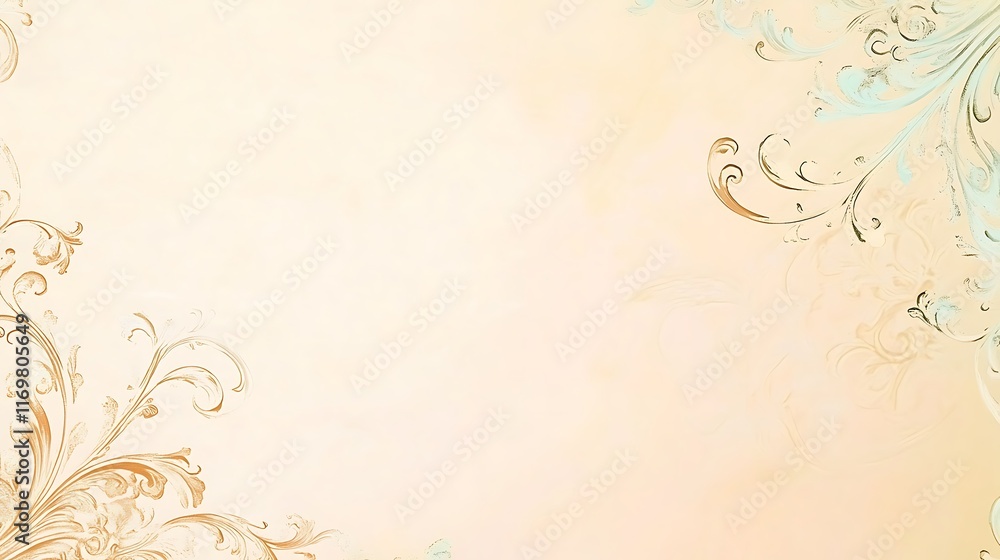 Elegant Beige Background With Ornate Floral Designs Elegant Beige Background With Ornate Floral Designs