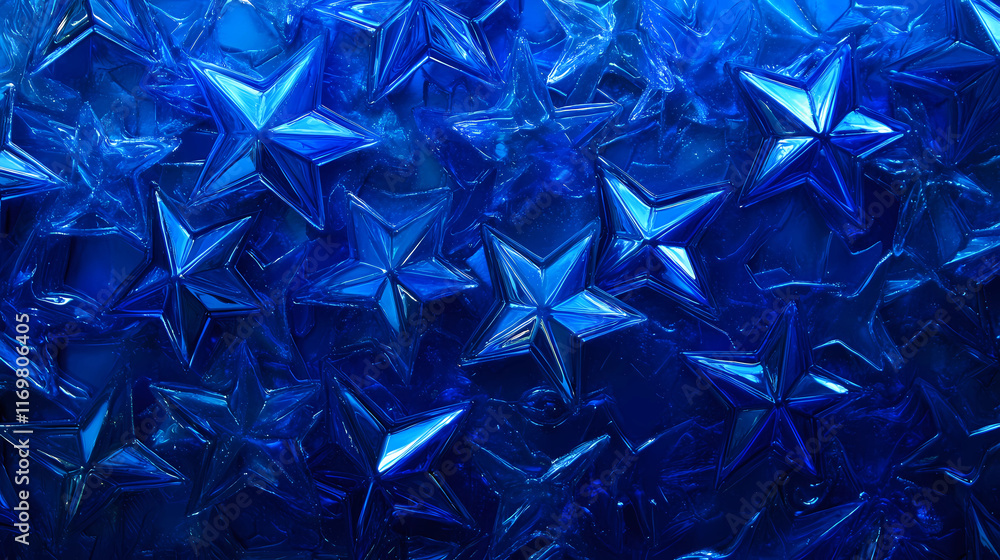 Vibrant Sapphire Blue Star Patterns Twinkling in the Night Vibrant Sapphire Blue Star Patterns Twinkling in the Night