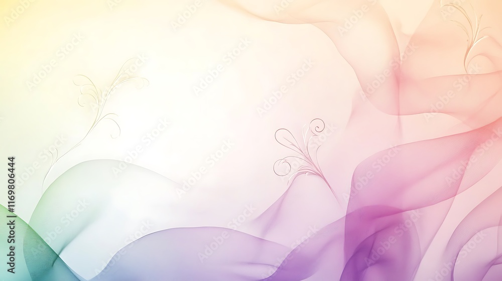 Pastel Waves Abstract Floral Design Background Pastel Waves Abstract Floral Design Background