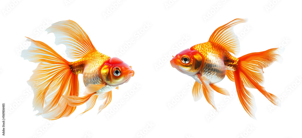 Vibrant Goldfish Isolated on Transparent Background Vibrant Goldfish Isolated on Transparent Background