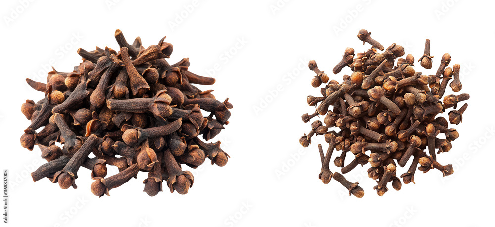 Cloves Piles on Transparent Background Cloves Piles on Transparent Background