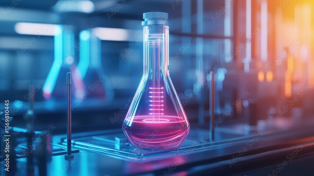 Chemical and substance synthetic concept. Futuristic glowing chemical reactor with neon synth elements. Chemical and substance synthetic concept. Futuristic glowing chemical reactor with neon synth elements.