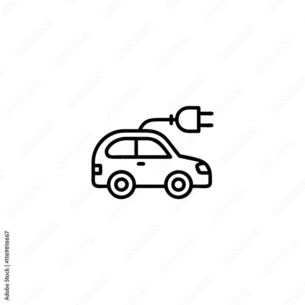 Electric Car Icon isolated on transparent background Electric Car Icon isolated on transparent background